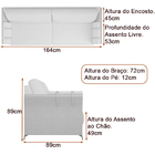 Sofá 2 Lugares 164cm Loud Pu Caramelo | Linho Bege - Sallar H